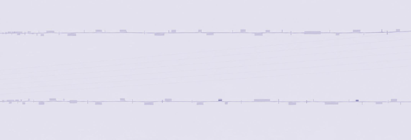Two faint record lines drifting apart across a pale field